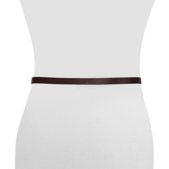 Frye Narrow Leather Belt with Pouch Brown NWT - Picture 4 of 5